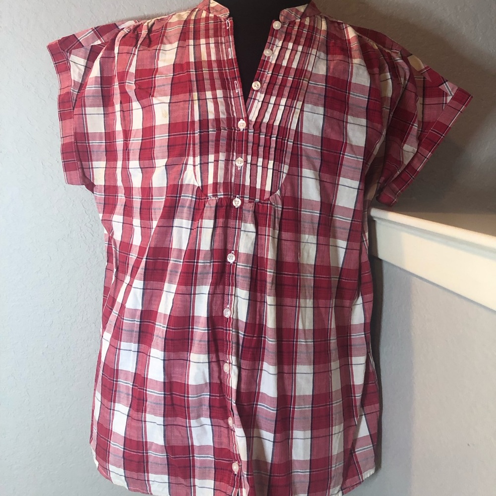 Westbound XL Button Up Shirt Women's Multicolor Plaid Short Sleeves Cotton